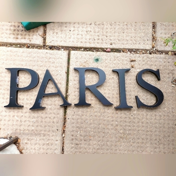 "Paris" 8" Tall Black Wood Lettering - Picture 1 of 6